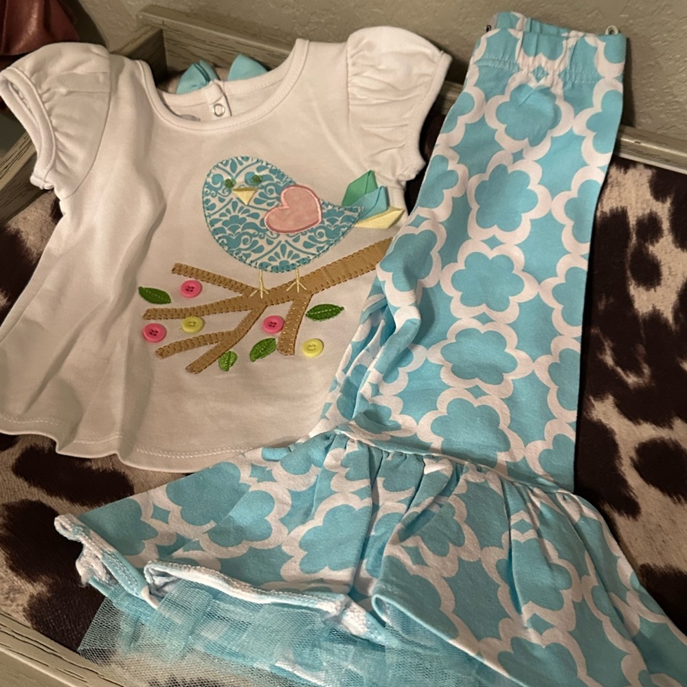 Mud pie shirt and flare pants 9-12 months